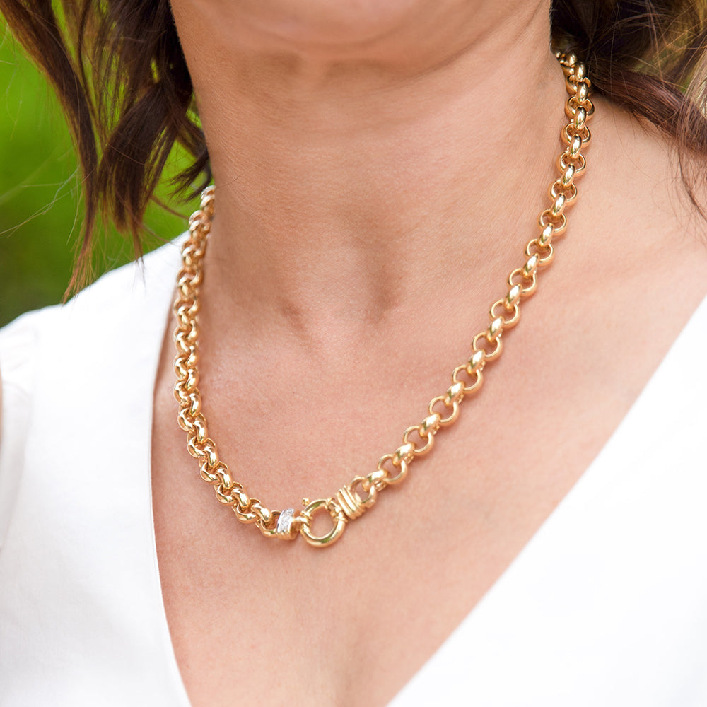 Gold Vermeil Belcher Chain (1.75mm) Necklace with Clasp 19.75